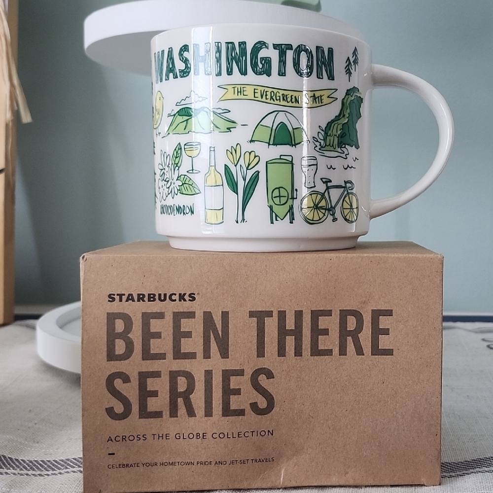 Starbucks Been There Series Washington Mug - Green and Yellow Design
